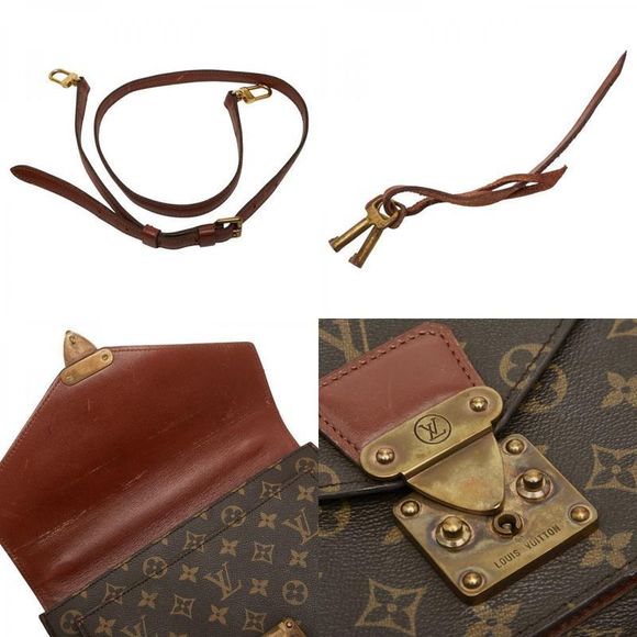 Louis Vuitton Monogram Monceau 28 Handbag Shoulder Bag 2WAY M51185 Brown PVC - Picture 9 of 10